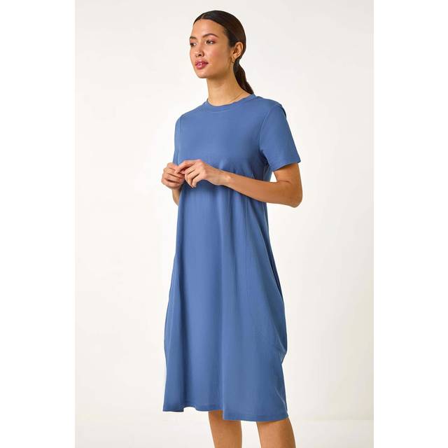 Roman Blue Relaxed T-Shirt Jersey Dress - Size 18