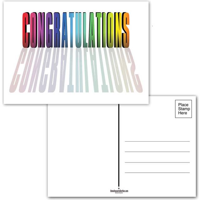 Congratulations Postcards - 4 x 6 Postcards - 50 Fun Congratulation Cards