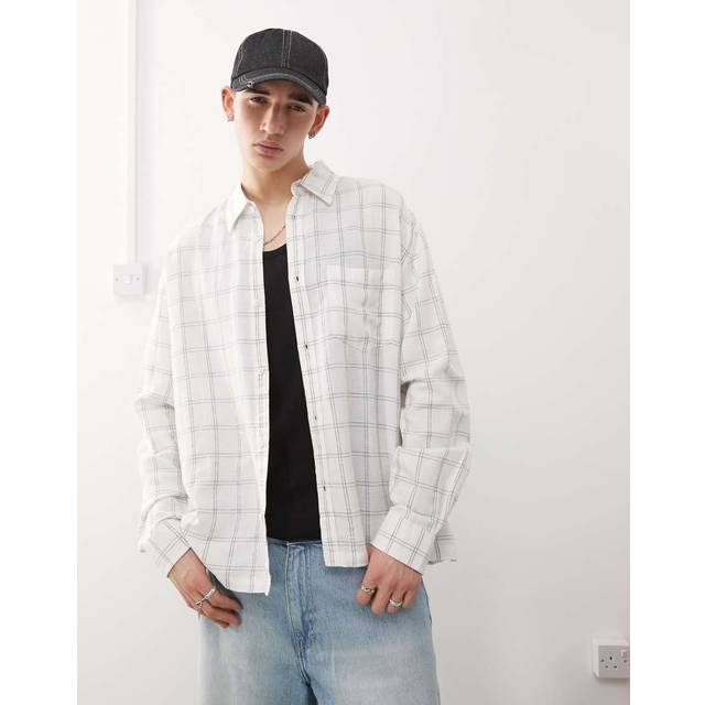 WEEKDAY Oversized Boxy Linen Shirt |Vit |XS