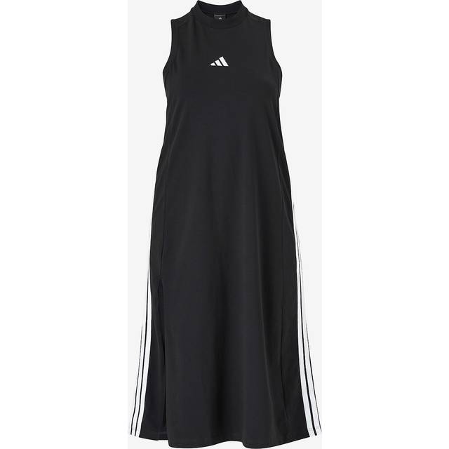 adidas Sportswear Womens Plus Size Essentials 3-stripes Dress - Black, Black/White, Size 2X, Women