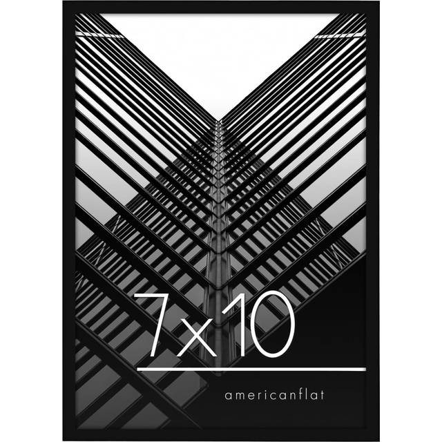 Americanflat 7x10 Picture Frame in Black - Thin Border Photo Frame wit