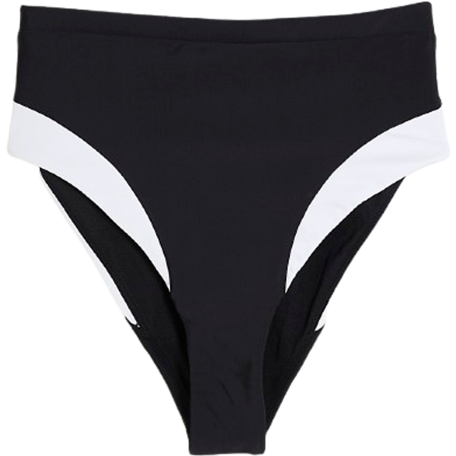 River Island Womens Black Monochrome High Waisted Bikini Bottoms - 12
