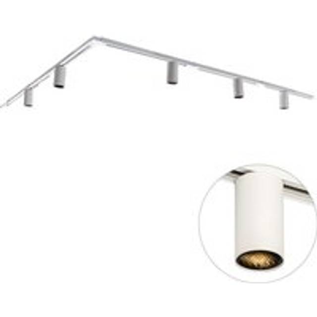 Modern Track Lighting System with 5 Spots White 1-Phase GU10 35mm - Iconic Ruby