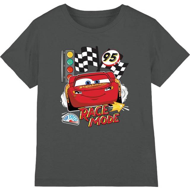 (9-11 Years, Charcoal) Cars Childrens/Kids Race Mode T-Shirt