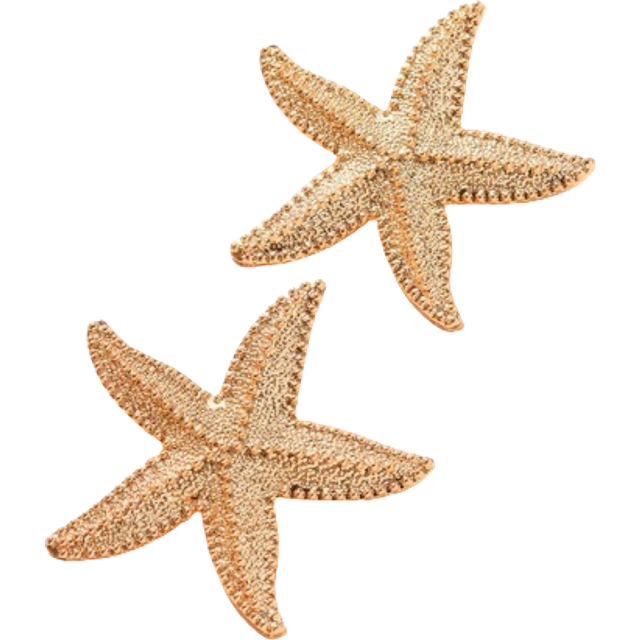 SHEIN 1 Pair Of Golden Starfish Earrings, Suitable For Parties And Weddings