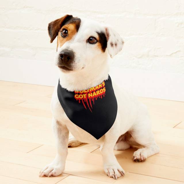 (Wolfman's Got Nards Documentary Retro =2339) 2-in-1 Pet Bandana Collar with Quick Release Buckle & D-Ring Adjustable Cat Scarf for Large/XLarge/XXLar