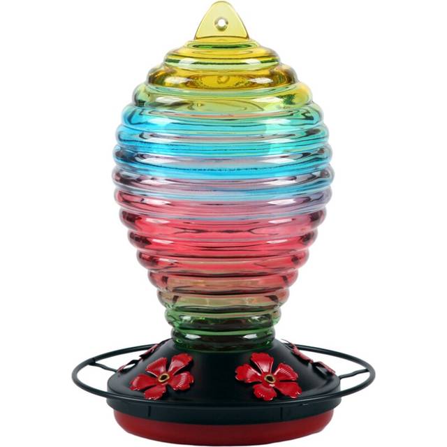 Colorful Bird Waterer Feeder Anti-Ant Hook Stained Glass Suitable for Outdoor Hanging