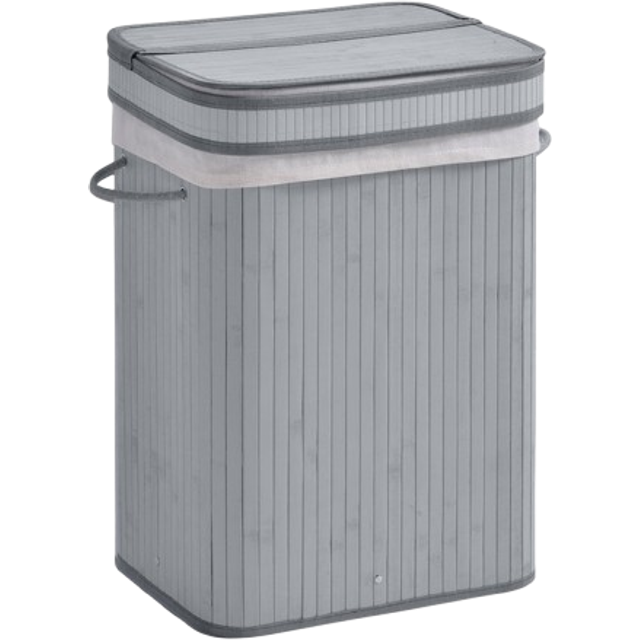 Bamboo Laundry Bin - Grey (60 H cm x 30 W cm x 40 D cm)