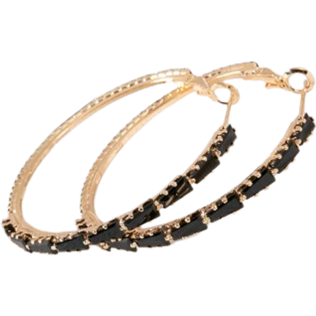 1 par fashionabla kopparbågeörhängen täckta med stegslipade cubic zirconia, röd/grön/guld/svart/flerfärgad, lämplig för dagligt bruk, lyx och exklusiv (En-Storlek)