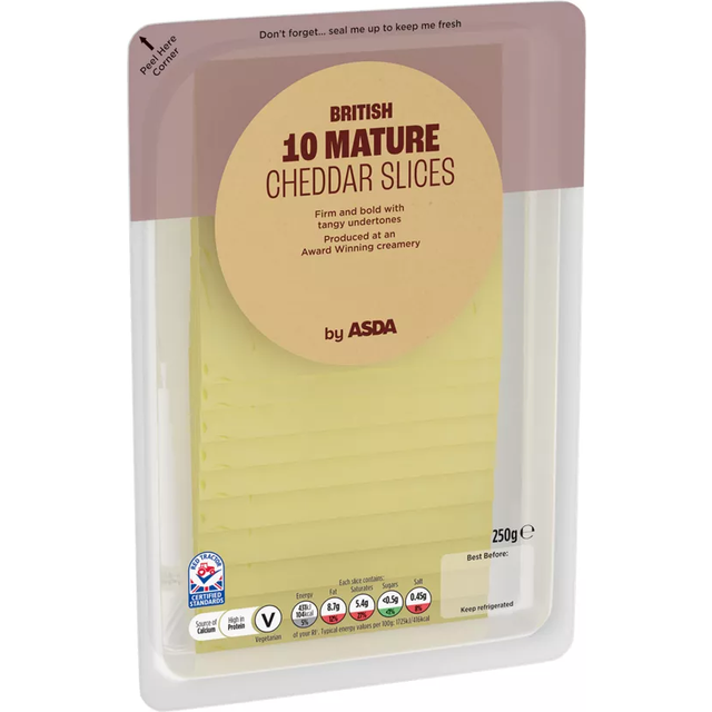 ASDA British 10 Mature Cheddar Cheese Slices