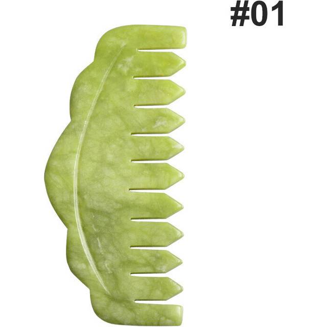 (a-Red) 1Pc Gouache Scraper White Jade Gua Sha Board Natural Stone Scraping Massage Tool For Body and Face Relaxation Detox Beauty Care