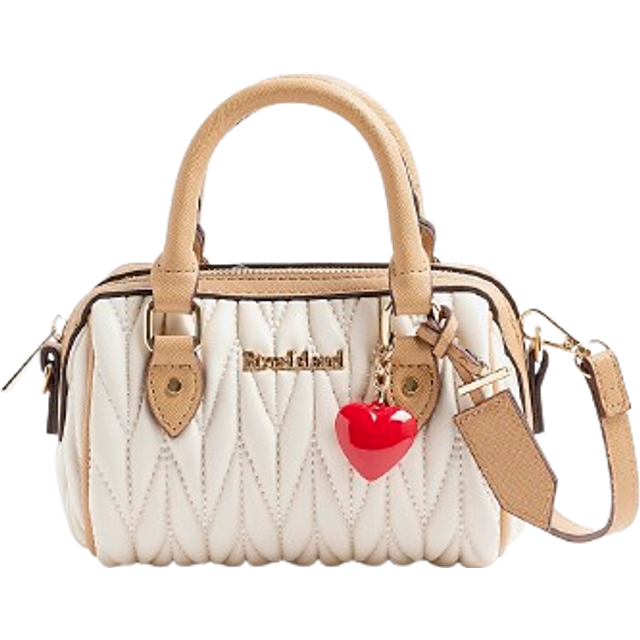 River Island Womens Cream Scrunch Mini Bowler Bag - One Size