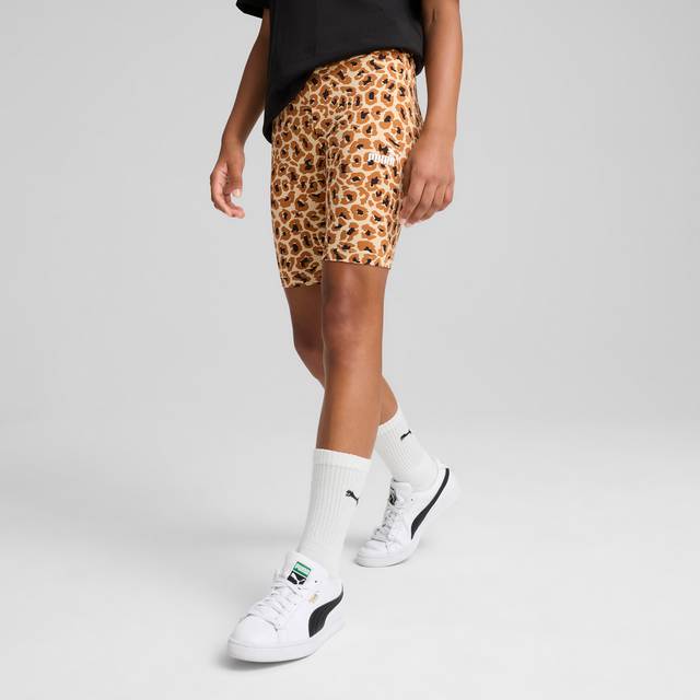Puma Junior Girls Animal Print Shorts - Brown, Light Sand, Size 11-12 Years - 11-12 YEARS