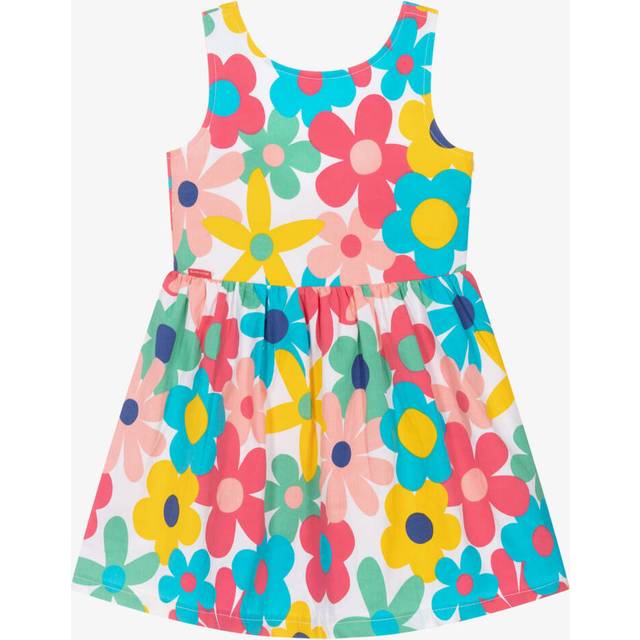 Boboli Girls White Cotton Floral Print Dress - Pink - 3 year