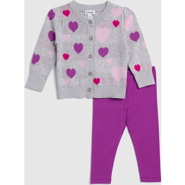 Infant Girl Tossed Hearts Sweater Set