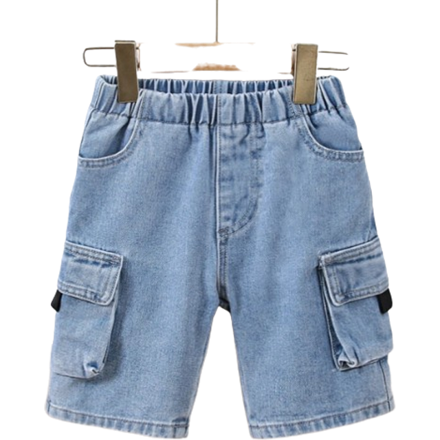 SHEIN Young Boy Flap Pocket Side Denim Shorts