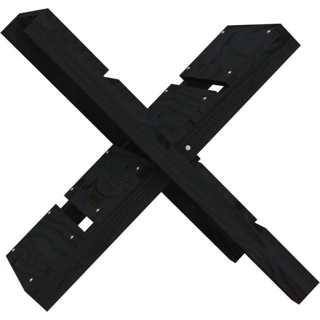 vidaXL Log Holder Black 47x39.5x48 cm Solid Wood Pine - black