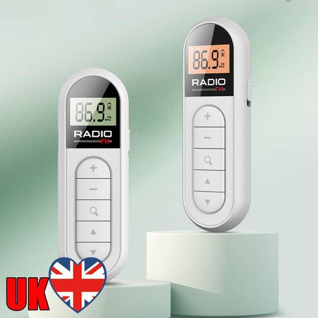 Fm radio small radio stereo radio backlight lcd display for walk jogging camping