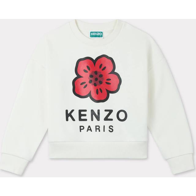 Kenzo Kids Girls Ivory Cotton Boke Flower Sweatshirt - 4 year