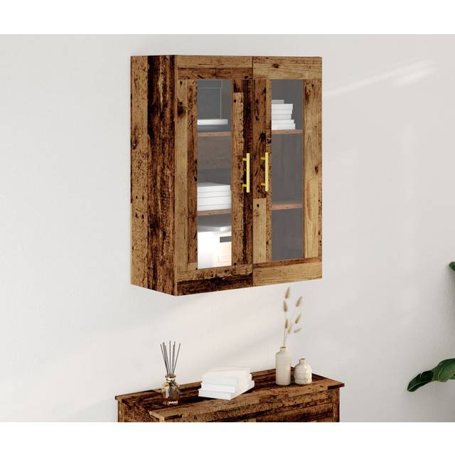 vidaXL Væghængt Skab Med Glasdøre 69,5 x 34 x 90 cm Skænk