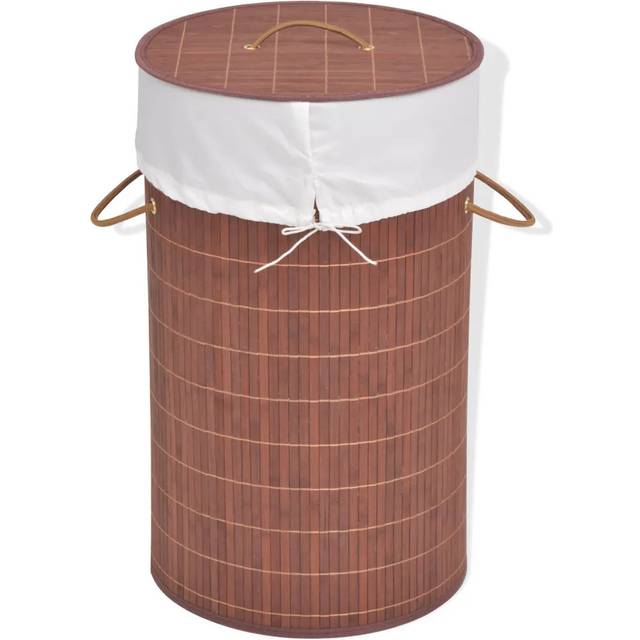 Bamboo Laundry Bin - Brown (60cm H X 35cm W X 35cm D)