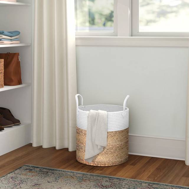 Laundry Basket - Light Brown (Small (H 32 cm x W 28 cm x D 28 cm))