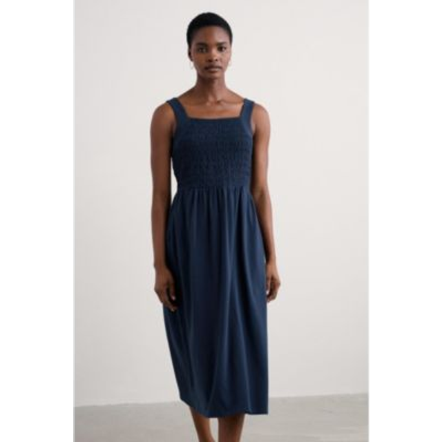Summer Buoy Jersey Smocked Dress - Maritime