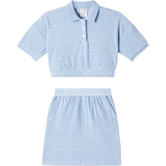 Givenchy, Sets, female, Blue, 12 Y, 4G Motif Skirt and Polo Set