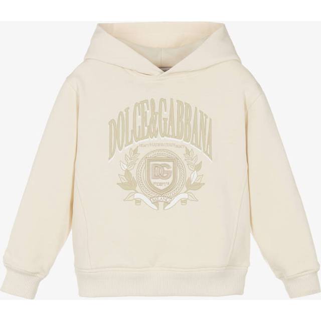 Dolce & Gabbana Boys Ivory Varsity Logo Cotton Hoodie - 6 year