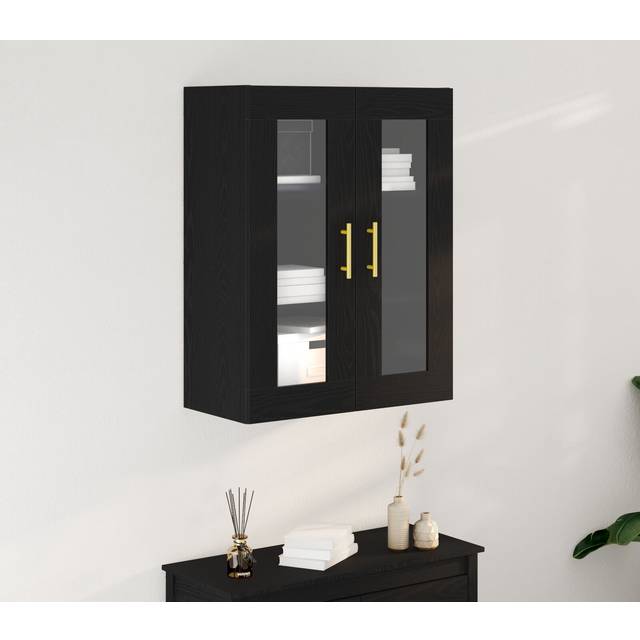 vidaXL Væghængt Sk Cabinet Med Glasdøre 69,5 x 34 x 90 cm Skænk
