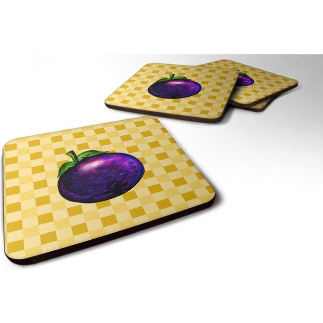 """""Caroline's Treasures Mangosteen on Basketweave Decorative coasters  3.5  Multicolor"""""