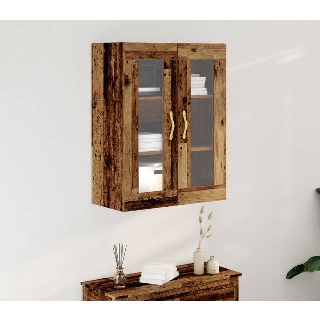 vidaXL Væghængt Skab Med Glasdøre 69,5 x 34 x 90 cm Skænk