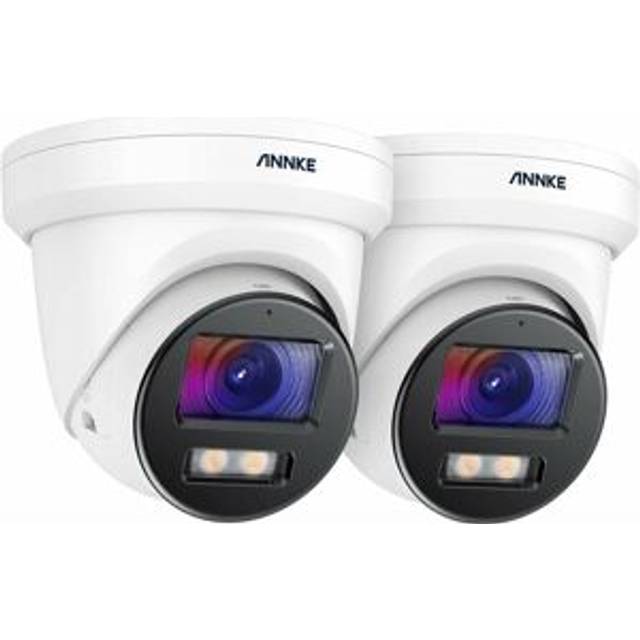 2pcs NC800 4K Ultra hd 8MP Outdoor PoE ip Security Camera, Color Night Vision,IP67 Waterproof Remote Access - Annke