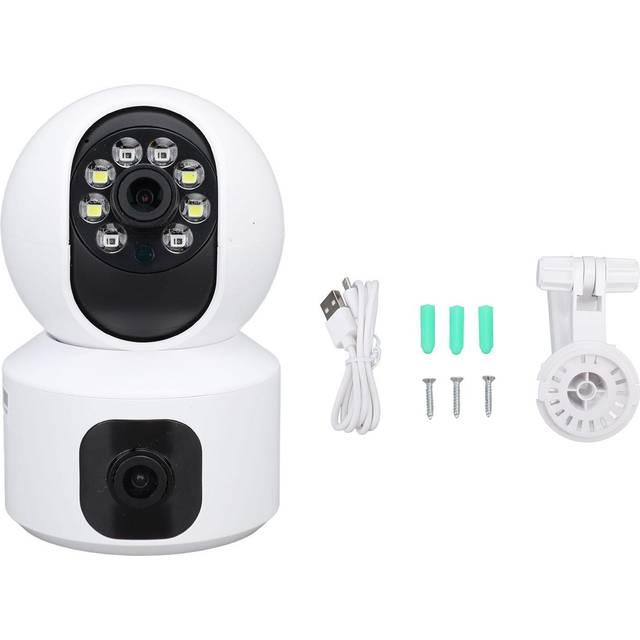 2.4G WIFI Security Camera Indoor Dual Lens 360 Degree PTZ Security Camera with Full Color Night