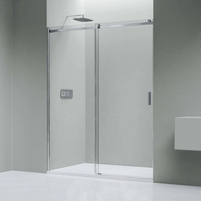 Elena Niche 8mm Glass Sliding Shower Door Enclosure In Chrome (100cm)