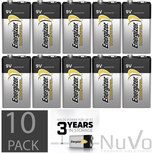 10x energizer 9v pp3 heavy duty industrial alkaline batteries smoke alarm lr22