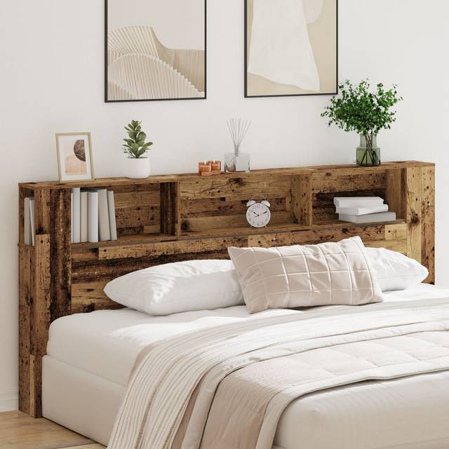 Headboard Cabinet Old Wood Reclaimed Wood Large Wood Headboard - Old wood (Twin)