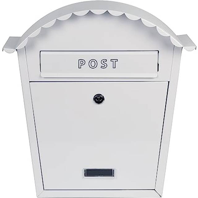 (White) EMtronics Stainless Steel Wall Mountable Post Box