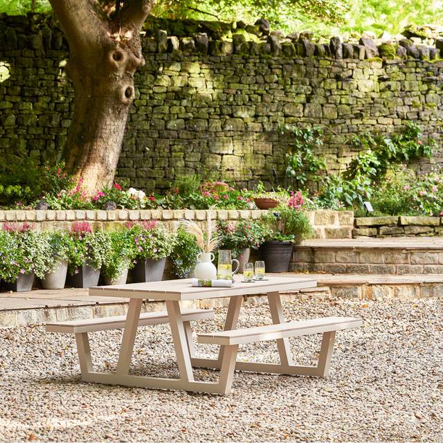 Grey Aluminium Aruba Outdoor Bench Set (M)