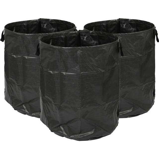 Harbour Housewares Heavy-Duty Garden Waste Bags - 300L - Black - Pack of 2, Black