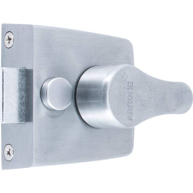 Latch Lock and Bolt - Satin Chrome (7.2cm H X 6.8cm W X 2.4cm D)