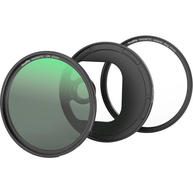 SmallRig Attachable CPL Filter, 67mm Magnetic Circular Polarizers Filter + 67mm Threaded Filter Ring for iPhone 15 Pro -4582 - M-mount 4727