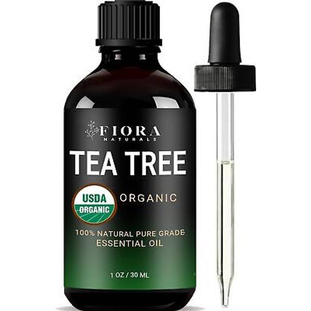 Tea Tree Essential Oil by Fiora Naturals- 100% Pure Organic Oil  for Face  Hair  Skin  Acne  Scalp  Foot and Toenails. Melaleuca Alternifolia  1 oz /3