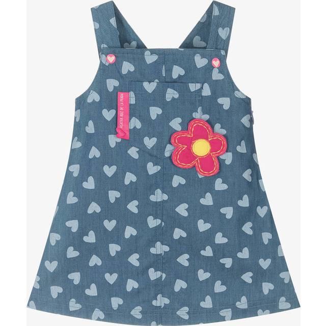 Agatha Ruiz De La Prada Girls Blue Chambray Heart Dress - 24 month