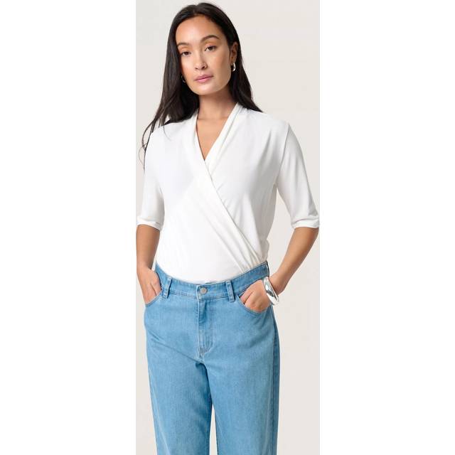 Soaked In Luxury Columbine Short Sleeve Wrap Blouse