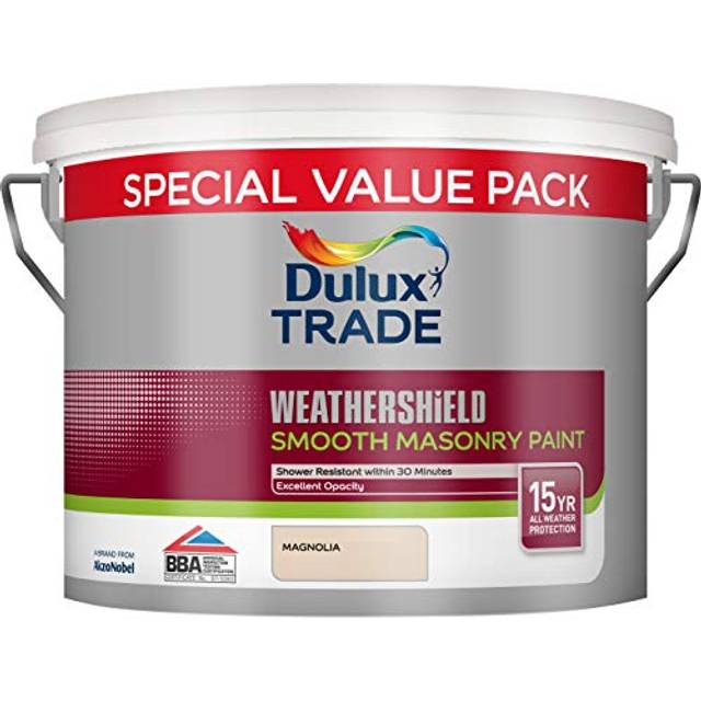 Dulux Trade Weathershield Smooth Masonry Paint Magnolia 7.5 Litres