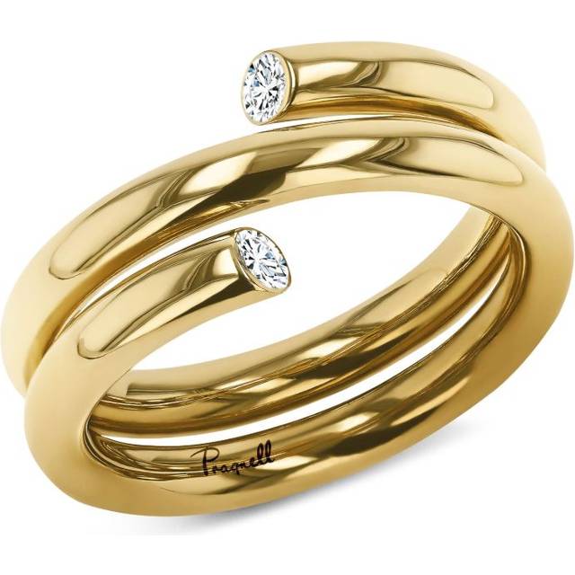 Pragnell - 18kt yellow gold Double Row Eclipse diamond ring - women - 18kt Yellow Gold/Diamond - O