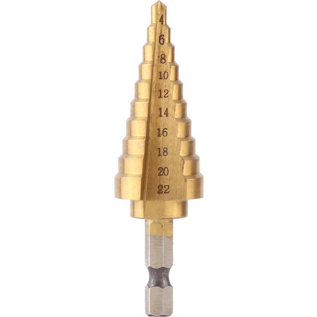 1pc High Speed Steel Titanium Coated Step Drill Bit Hole Cutter Hex Shank Power Tools 422mm