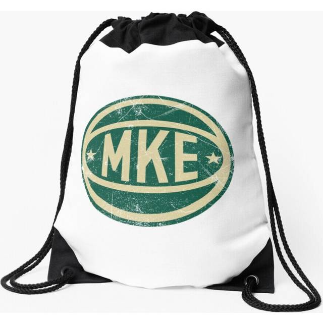 Drawstring Bag Milwaukee Retro Ball - White Sport Gym Shoe Backpack