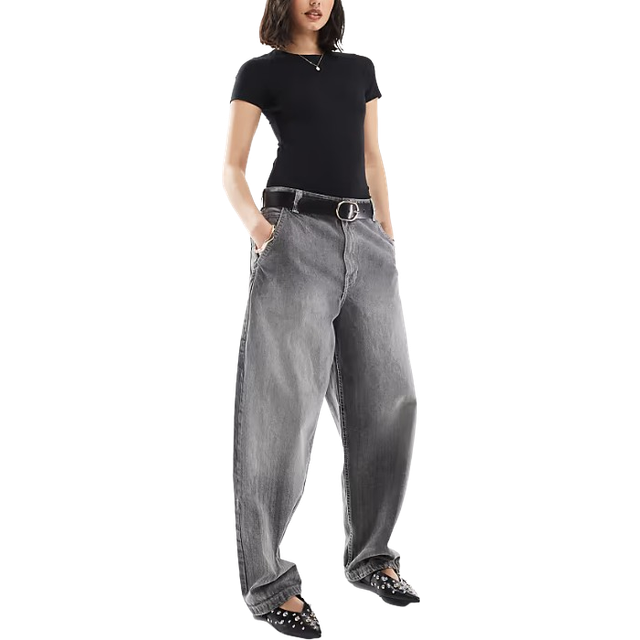 New Look Women's Plus Size Black Crew Neck Short Sleeve Bodysuit Curves - UK 18